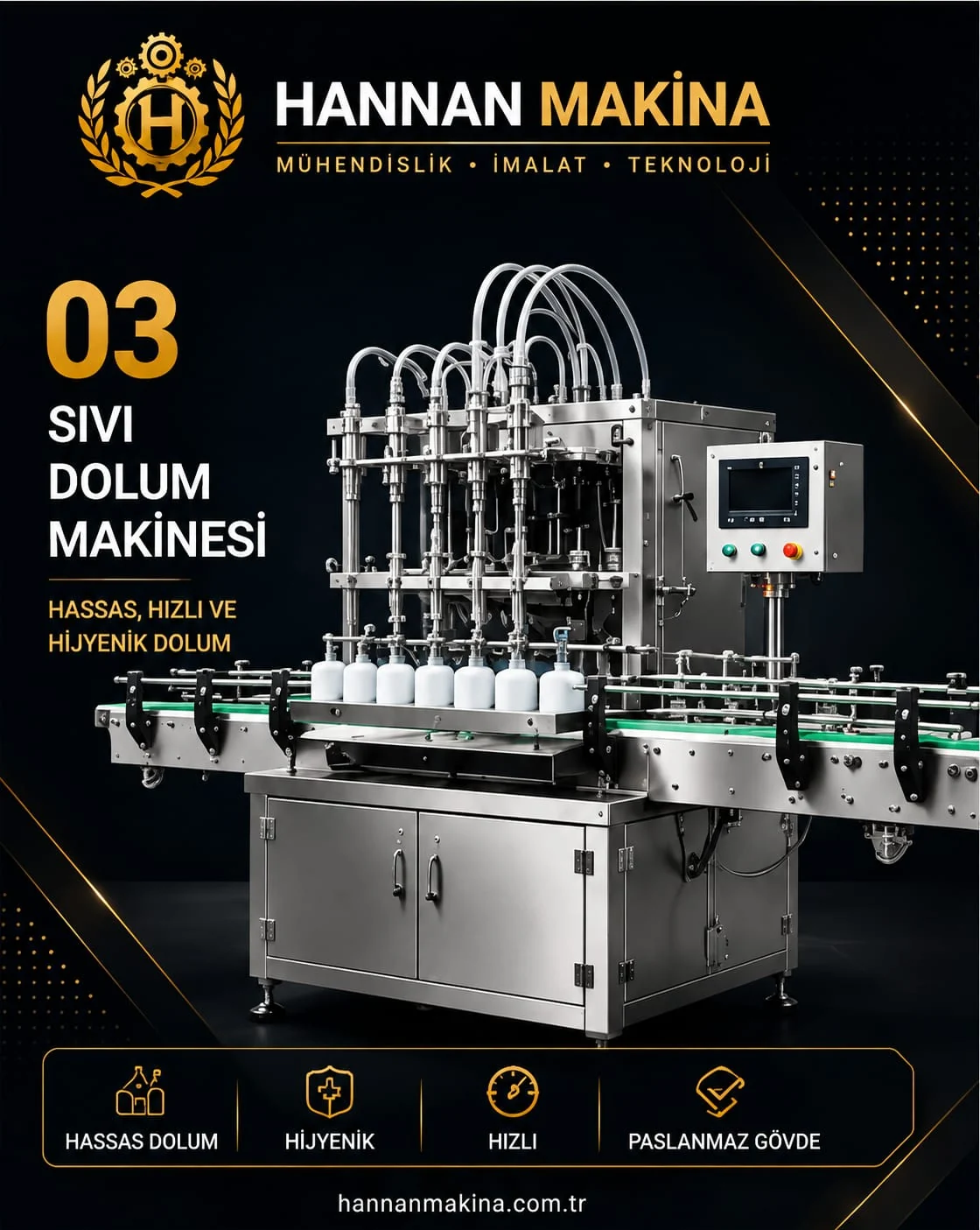 Hannan Makina hijyenik sıvı dolum makinesi